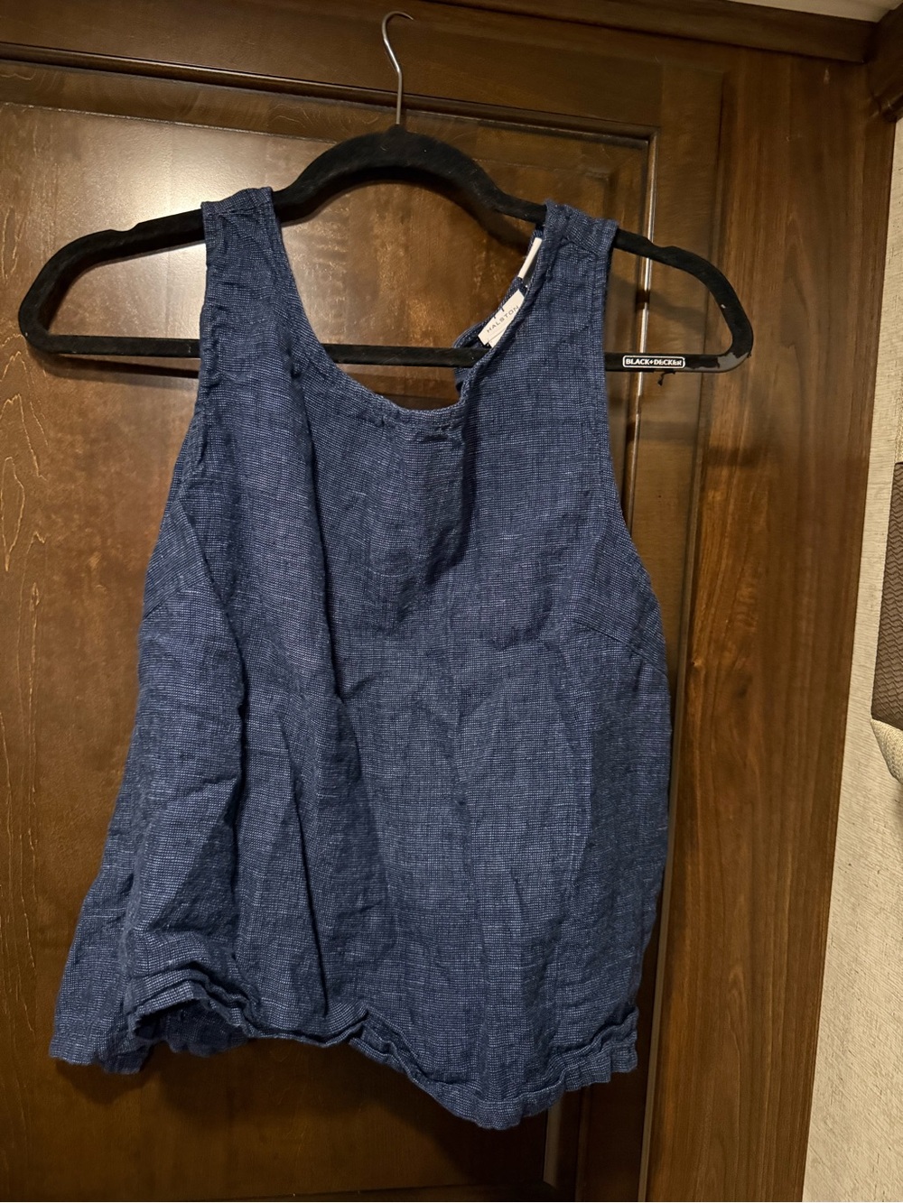 Halston Heritage Navy Textured Tank Top